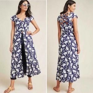 Anthropologie Maeve Floral Button Front Sundress 6